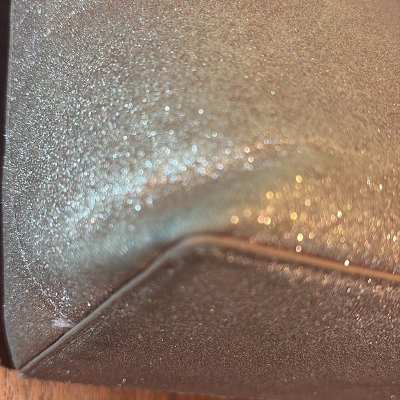 Kate Spade  Glitter satchel  leather gold glitter  pink handles  Sweet  GUC - Picture 12 of 17